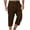 Brown, variant on Chiccall Classic Cargo Shorts for Men Below Knee Capri Pants Back Elastic Button Zipper Fashion Straight Leg Shorts with Pockets