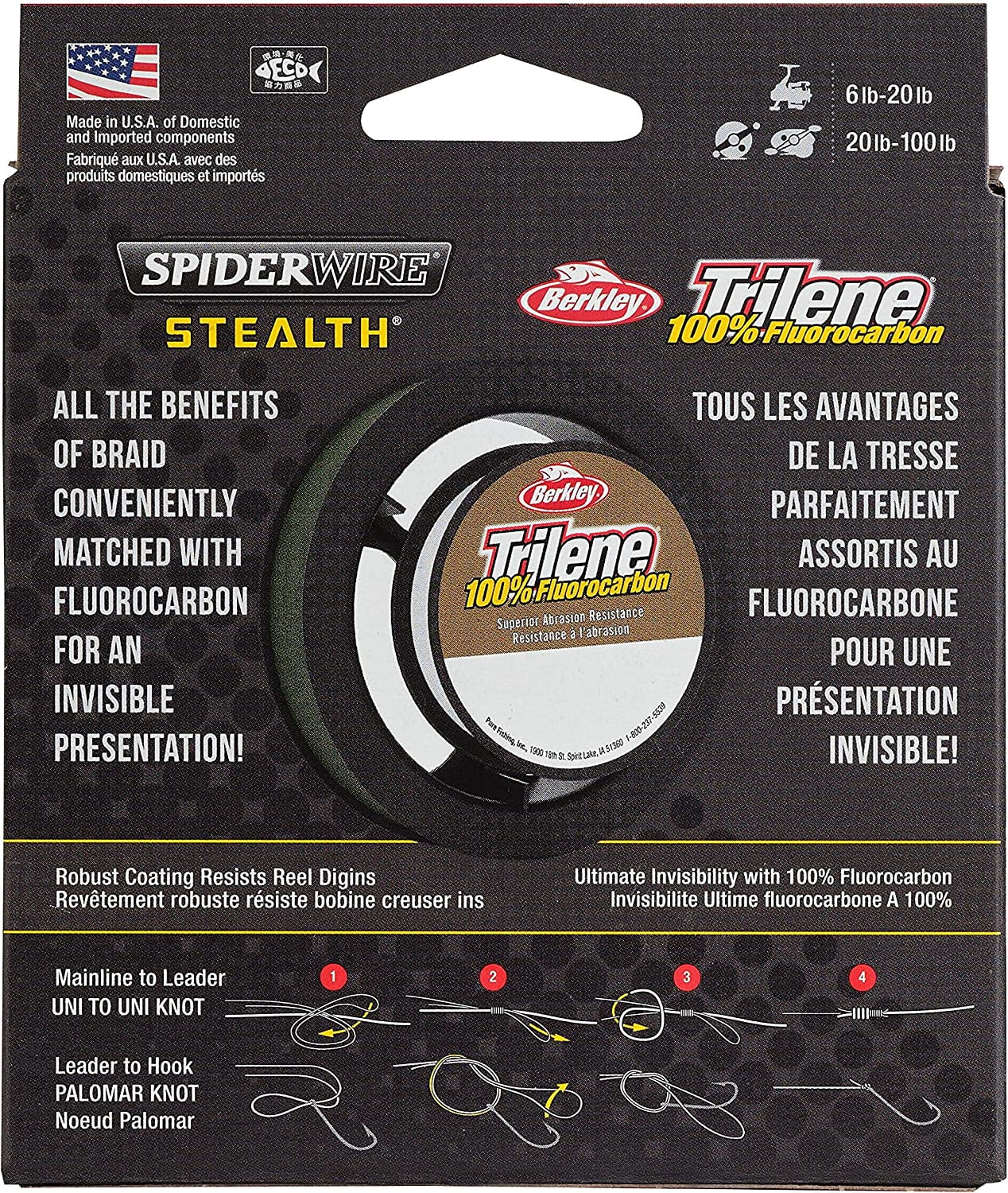 SpiderWire Stealth 8lb Braid + Trilene 100% Fluorocarbon Dual