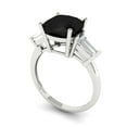 thumbnail image 2 of 3 ct Cushion Cut Natural Onyx Three-Stone Engagement Ring for Women in 18K White Gold, 2 of 5