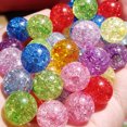 thumbnail image 3 of Cuentas de cristal acrílico agrietado transparente de 8 a 16 mm, cuentas espaciadoras redondas para hacer joyas, pulseras, collares y trabajos manuales, 3 of 5