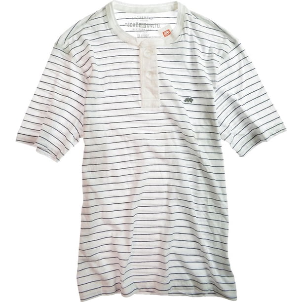 Ecko Unltd. Camiseta henley Capitán Jack Stripe para hombre, blanca, extragrande