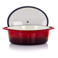 thumbnail image 4 of Megachef MG-CO33AR Casserole Ovale en Fonte Émaillée de 7 qt, Rouge, 4 of 15