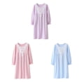 thumbnail image 6 of Xmarks Nightgown for Girls Cotton Princess Nightdress Sleepwear Long Sleeve Lace Trim Crew Neck Nightshirt Vintage Victorian Sleep Shirt Dress Loose Loungewear for Kids Girls, 6 of 7