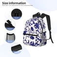 thumbnail image 5 of Vsdgher Blue And White Porcelain Pattern Print Unisex Large Capacity Bookbag Schoolbag Casual Daypack for High School/College/Teens/Travel/Work, 5 of 8