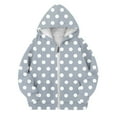 thumbnail image 3 of KyCheLot Lightweight Jacket for Girls Loose Polka Dot Print Long Sleeve Zip up Fall Sweatshirts with Pockets 6-15Years, 3 of 4