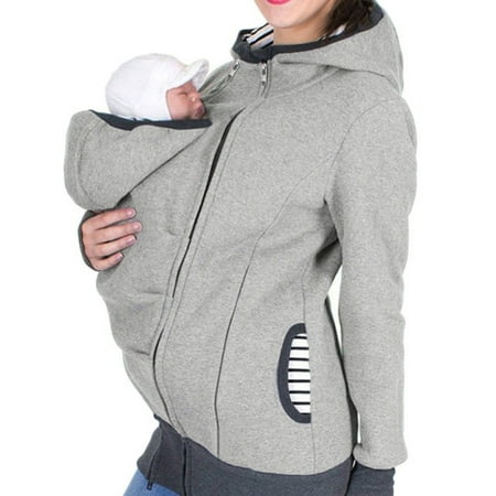 

CFXNMZGR Sweatshirt For Women Hoodie Hanes Fashion Women Maternity Striped Baby Pouch Carrier Hoodie Zipper Pregnancy Coat Jacket Overcoats Outerwear