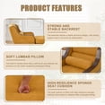 thumbnail image 6 of Chaise Lounge Chair Indoor, Upholstered Chenille Sleeper Sofa Bed with Wooden Armrests and Legs, Lazy Reading Chair Couch,  Bearing 500LBS, Yellow, 6 of 7