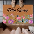 thumbnail image 5 of Spring Floral Decor Welcome Entrance Door Mat, Doormat for Front Door, Non- Backing,Hello Summer Flower Home Decoration Non- Indoor Outdoor Front Doormats Rug 23.6x15.7Inch, 5 of 6