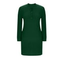thumbnail image 3 of Oksale Sweater Dresses for Women with Pockets Ribbed Knit Dress Elegant V Neck Long Sleeve Mini Dresses Formal Winter Dress for Holiday Green M, 3 of 9