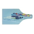 thumbnail image 2 of Whale Cutting Board, Cartoon Style Flying Happy Whale on the Clouds with Rainbow Clods on Its Head, Decorative Tempered Glass Cutting and Serving Board, Wine Bottle Shape, Multicolor, by Ambesonne, 2 of 5