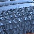 thumbnail image 6 of DNG Creations 1 Piece Vintage Ruffle Duvet Cover 100% Egyptian Cotton, 800 Threads Count - With Zipper & Corner Ties ( Oversized Queen - Solid Medium Blue ), 6 of 7