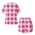 thumbnail image 5 of Kdxio Plaid Heart Print Pajamas Sets for Women Short-Sleeved Pjs with Lounge Shorts Two Piece Sleepwear S-4XL, 5 of 9