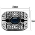 thumbnail image 2 of High polished (no plating) Stainless Steel Ring with Top Grade Crystal in Montana for Women Montana Stone Color Style TK369 Size 9, 2 of 4