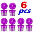thumbnail image 1 of Tasses K Réutilisables, Lot de 6 Filtres à Café Réutilisables à Ajustement Universel avec Maille en Acier Inoxydable de Qualité Alimentaire, Dosettes de Café Écologiques, pour Cafetières Keurig 1.0 et 2.0 (Violet), 1 of 7