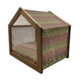 thumbnail image 2 of Geometric Pet House, Mexican Zigzag with Stripes Rhombuses and Circles Colorful Latin American Motifs, Outdoor & Indoor Portable Dog Kennel with Pillow and Cover, 5 Sizes, Multicolor, by Ambesonne, 2 of 5