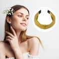thumbnail image 6 of Unique Bargains Satin Knot Headband Hairband for Women Yellow 1.2 Inch Wide 1 Pcs, 6 of 7