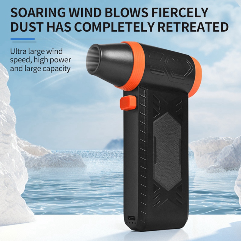 Electric Air Duster Rechargeable Air Blower Strong Wind 150g Thrust Air Pressure for Car Cleaning Snow Blower