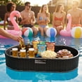thumbnail image 3 of Homall 40×30×7in Rattan Floating Pool Tray Wicker Serving Tray for Food Drinks Floats for Spas Pool Parties, Black, 3 of 7