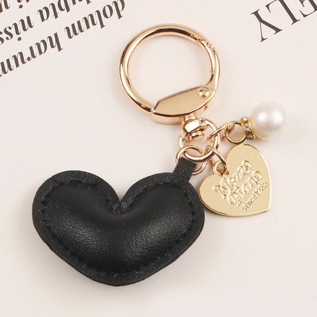 Llaveros de corazón de diamantes de imitación para mujer, llavero colgante de bolso, llavero de cristal de Color sólido, llavero de corazón de melocotón para pareja