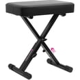 thumbnail image 1 of Banco para piano Liquid Stands, plegables y ajustables, estilo X, color negro, 1 of 7