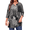 Gery-Plaid, variant on WellSize Plus Size Womens Tunic Tops 3/4 Sleeve Dressy Fall Blouses Casual V Neck Floral Shirts Tunics for Leggings