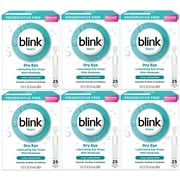 6 Pack - Blink Tears Dry Eye Lubricating Eye Drops Mild-Moderate 0.01 fl oz 25 Sterile Single-Use Vials