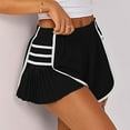 thumbnail image 4 of Riforla Women's Running Shorts High Waisted Pleated Contrast Color Short Shorts for Women Black M, 4 of 8