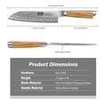 thumbnail image 2 of Cuchillo de Cocina Santoku HOSHANHO Damasco 18 cm Madera de Olivo, 2 of 7