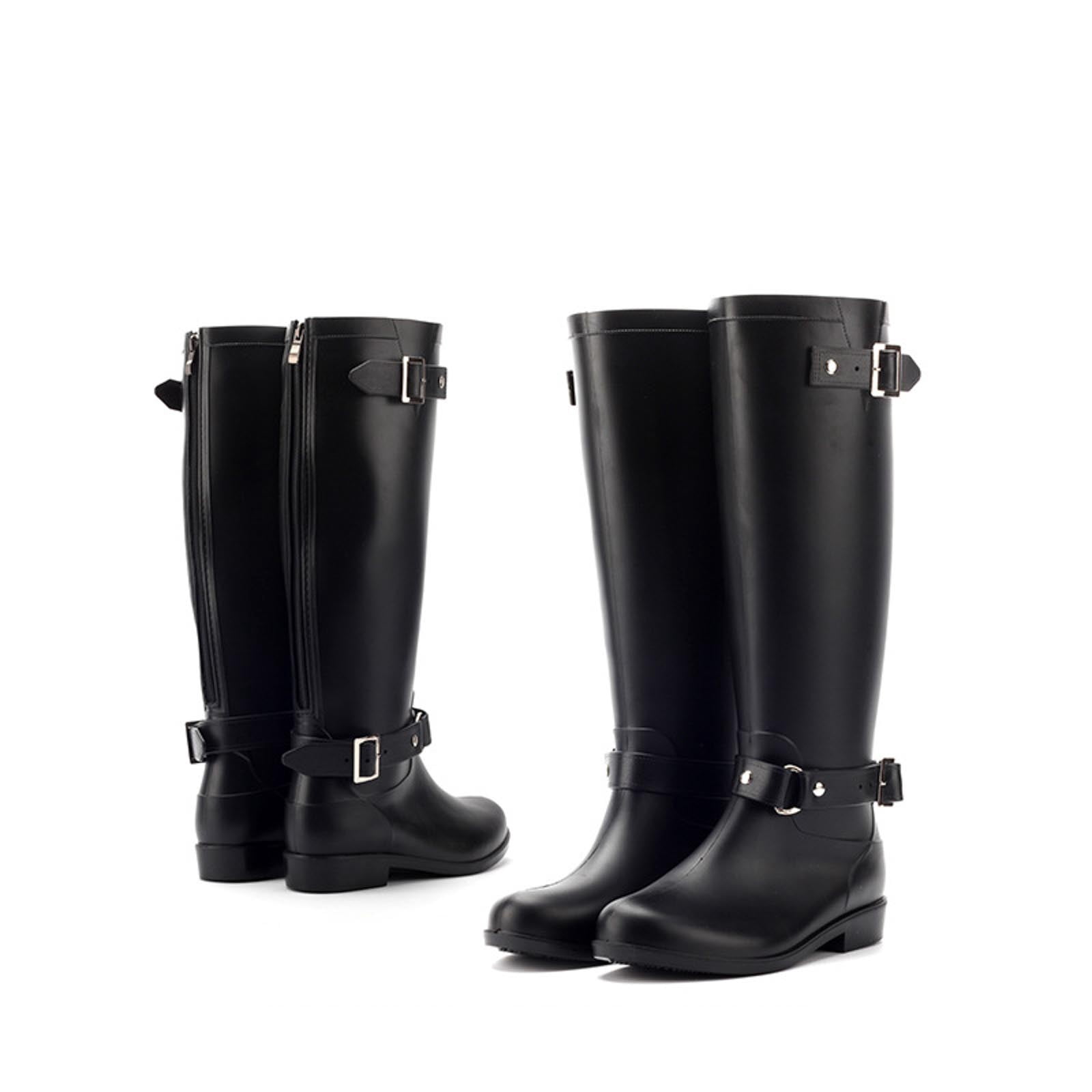 IUJSOY Womens Rain Boots Knee-high Waterproof Narrow Calf Rubber Tall Fishing Boots for Garden