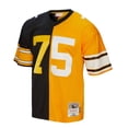 thumbnail image 2 of Men's Mitchell & Ness Joe Greene Black/Gold Pittsburgh Steelers 1976 Split Legacy Replica Jersey, 2 of 5