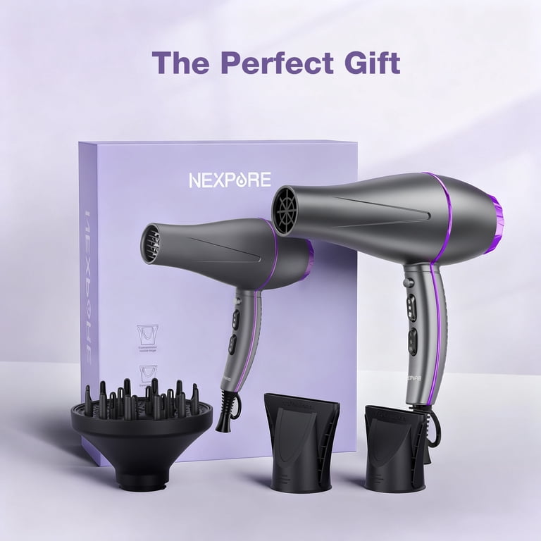 NEXPURE Ionic Hair Dryer with Diffuser, 2000W Professional Blow