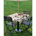 thumbnail image 4 of Fsddascl Christmas Outdoor Tablecloth - 60x60 Inch Square Dining Table Cover, Xmas Gnomes Winter Snowflake Berry Botanical Rustic Waterproof Outdoor Table Cloth with Umbrella Hole & Zipper for Patio, 4 of 7