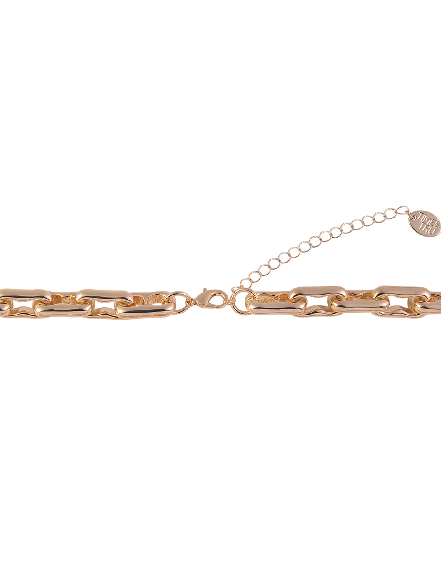 Time and Tru Women's Thick Wavy Rectangular Links Goldtone Necklace