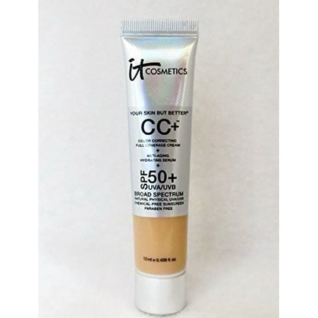 It Cosmetics Your Skin But Better CC Cream with SPF 50 Medium 0.406 Ounce Travel (Best Way To Apply Cc Cream)