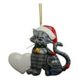 thumbnail image 2 of Christmas Cat Pendant Christmas Cute Cartoon Pendant Car Interior Decoration Pendant Christmas Tree Decoration/ Christmas Cat Colorful Acrylic Pendant Gray Cat, 2 of 7