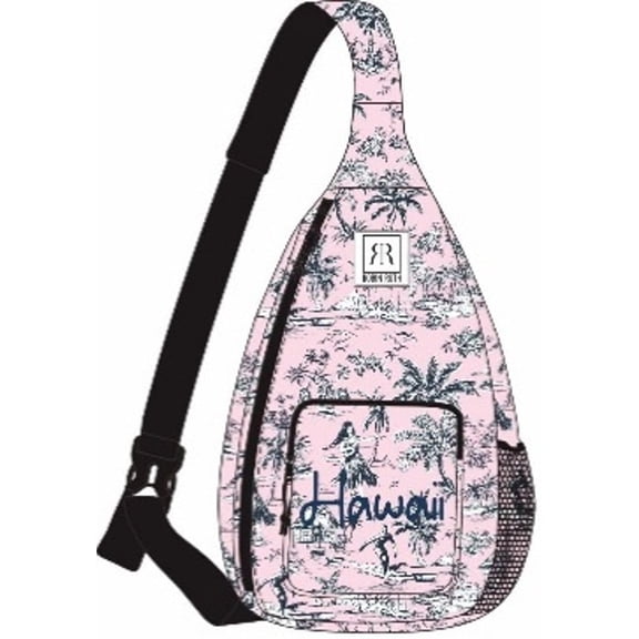 Robin Ruth Hawaii Off Shoulder Backpack, Pink, Single Strap, 10"L x 3"W x 24"H