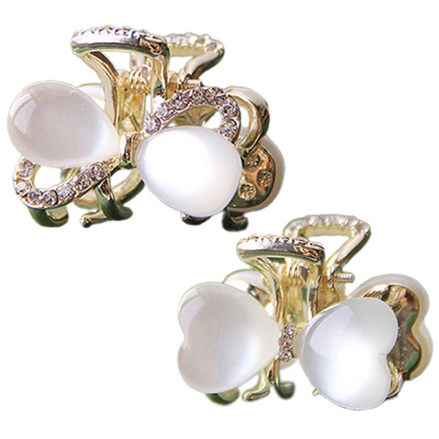 Pince à Cheveux Mode : 2 Pcs Fausse Opale Petite Barrette Attrape-Cheveux Accessoire pour Cheveux