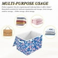 thumbnail image 6 of Yayeee Collapsible Cube Storage Bin with Lid Fabric Closet Decorative Basket with Handles, Blue Daisy, 6 of 7