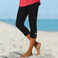 thumbnail image 4 of HongQid Women Capris High Waist Yoga Pants - Hollow Out Comfy Stretchy Seamless Leggings Workout Compression Capri Pants, 4 of 7