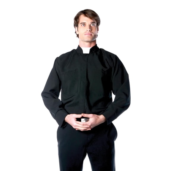 Underwraps Mens Priest Shirt Costume - One Size Fits Most