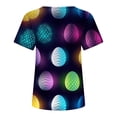 thumbnail image 4 of Daisyyozoid Chandail de Pâques Drôle pour Femmes, Imprimé d'Oeufs Colorés, Blouse Décontractée et Amusante à Manches Courtes, 4 of 5