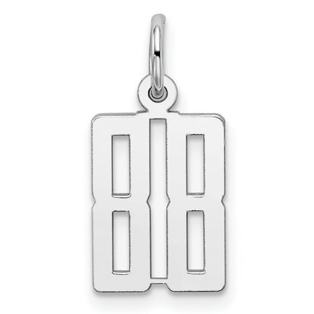 Diamond2Deal 925 Sterling Silver Rhodium-Plated Elongated Number 88 Charm Pendant for Women