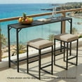 thumbnail image 2 of Pirecart 63" Outdoor Bar Table, Height Top Patio Table W/ HDPE Top & Adjustable Foot, E-Coating & Hammer-Finish Frame Counter Height Table, Black, 2 of 10