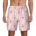 thumbnail image 2 of Goofa Rabbit And Cherry Printed Men's Swim Trunks Board Shorts Quick Dry Mens Swimming Trunks with Compression Liner,Breathable Fit Hawaii Beach Shorts-Large, 2 of 9