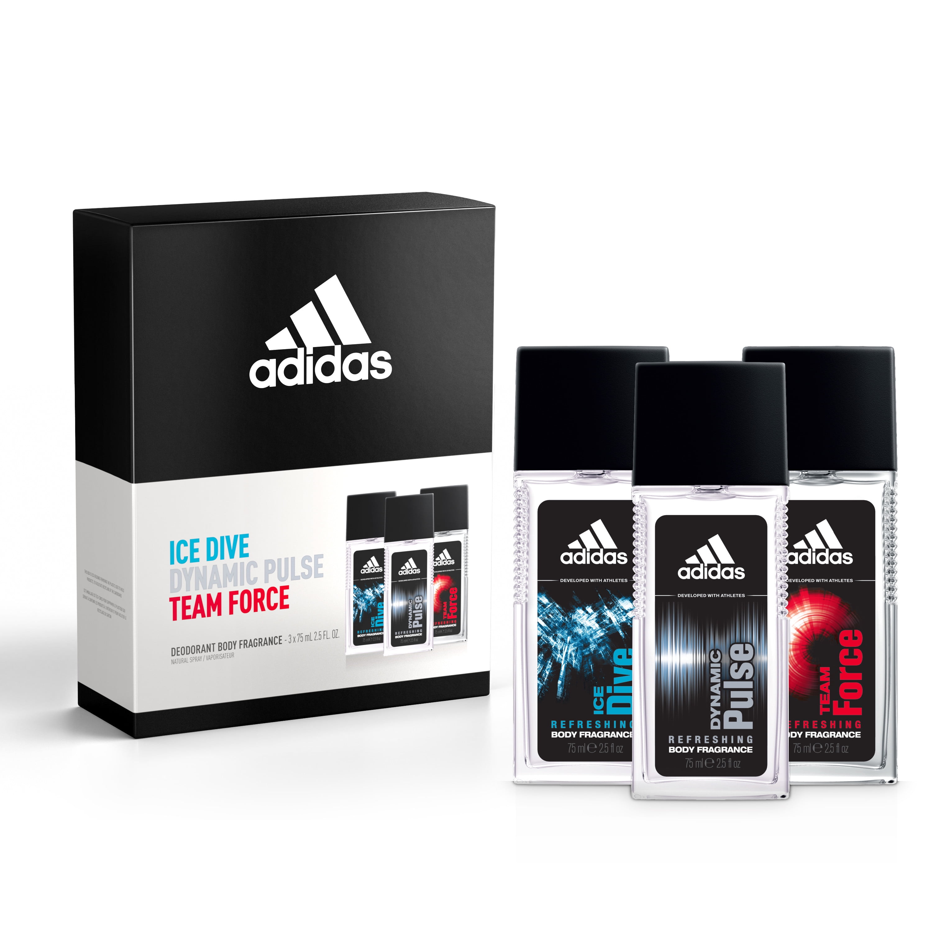 27 Value) ADIDAS Deodorant Body Fragrance Gift Set: Ice Dive + Dynamic Pulse Force, 3 Pieces Walmart.com