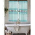 thumbnail image 4 of Teal Summer Coastal Living Room Curtains 2 Panel, Modern Ocean Waves Starfish Shell Cafe Window Treatment, Extra Long Farmhouse Bedroom Bathroom Kitchen Curtains Drapes 104"x72", 4 of 6