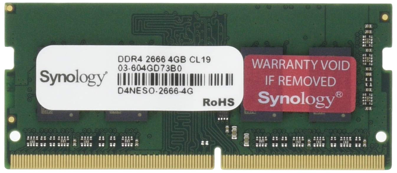 Synology 4GB DDR4 Memory Module - 2666 MHz Clock Speed - 4GB (1 x 4GB) Capacity - Non-ECC - For Select Synology NAS Servers