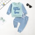 thumbnail image 2 of TOWED22 Fall Toddler Boy Clothes Outfit Letter Embroidery Sweatshirt+Pants Set Boy Winter Outfits,Blue,3-6 M, 2 of 5