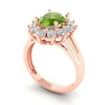 thumbnail image 2 of Clara Pucci 14K Rose Gold 2.72ct Peridot Halo Ring for Women, 2 of 7