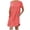 Red, variant on WIZUTIZ Tshirt Dress Women Leisure Plus Size Dress Roll-Cuff Pockets Solid Sun Dress Short Sleeve Crew Neck Sun Dresses for Ladies Mini Dress Super Soft Dress Orange